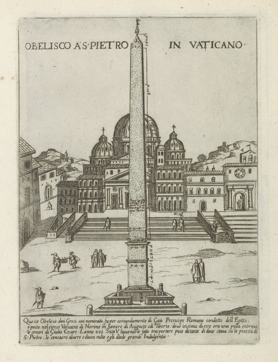 Vatikanets Obelisk Obelisco a S. Pietro in Vaticano (titel på objekt) Moderne og antikke monumenter og bygninger i Rom (serietitel) Ornamenti di fabriche antichi et moderni dell