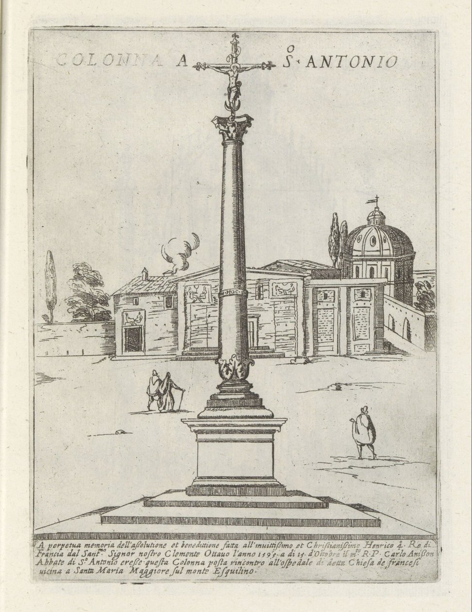 San Antonios søjle Colonna a S. Antonio (titel på objekt) Moderne og antikke monumenter og bygninger i Rom (serietitel) Ornamenti di fabriche antichi et moderni dell