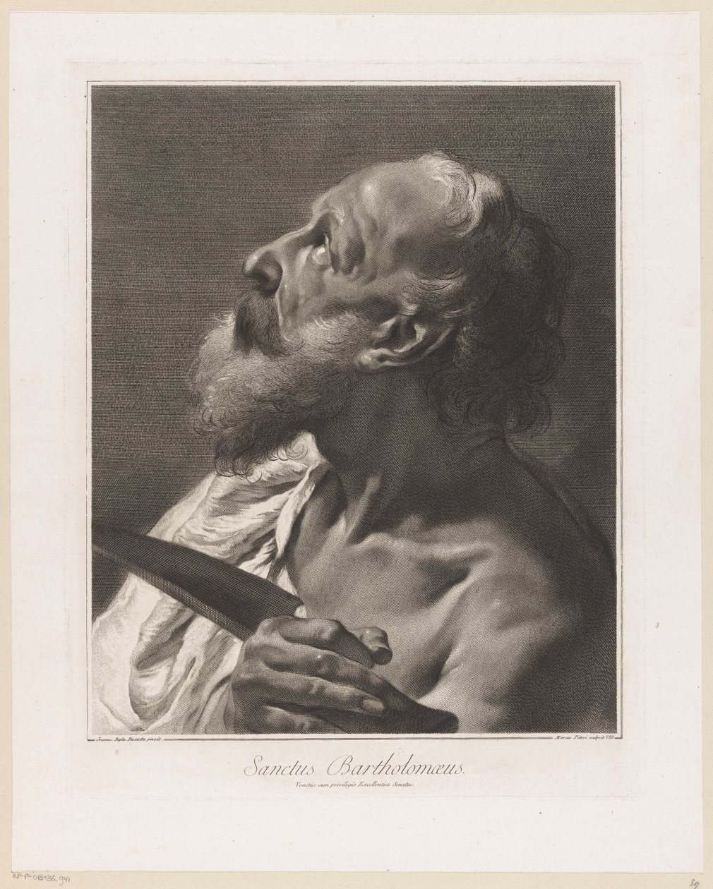 Apostel Bartholomew Saint Bartholomew (titel på objekt) Apostle (serietitel) af Giovanni Marco Pitteri