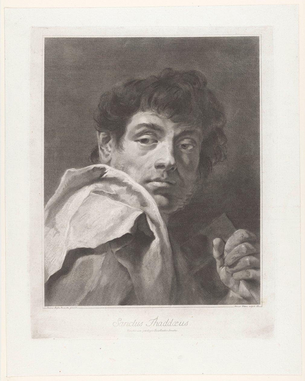 Apostlen Judas Thaddeus Sanctus Thaddaeus (titel på objekt) Apostlene (serietitel) af Giovanni Marco Pitteri