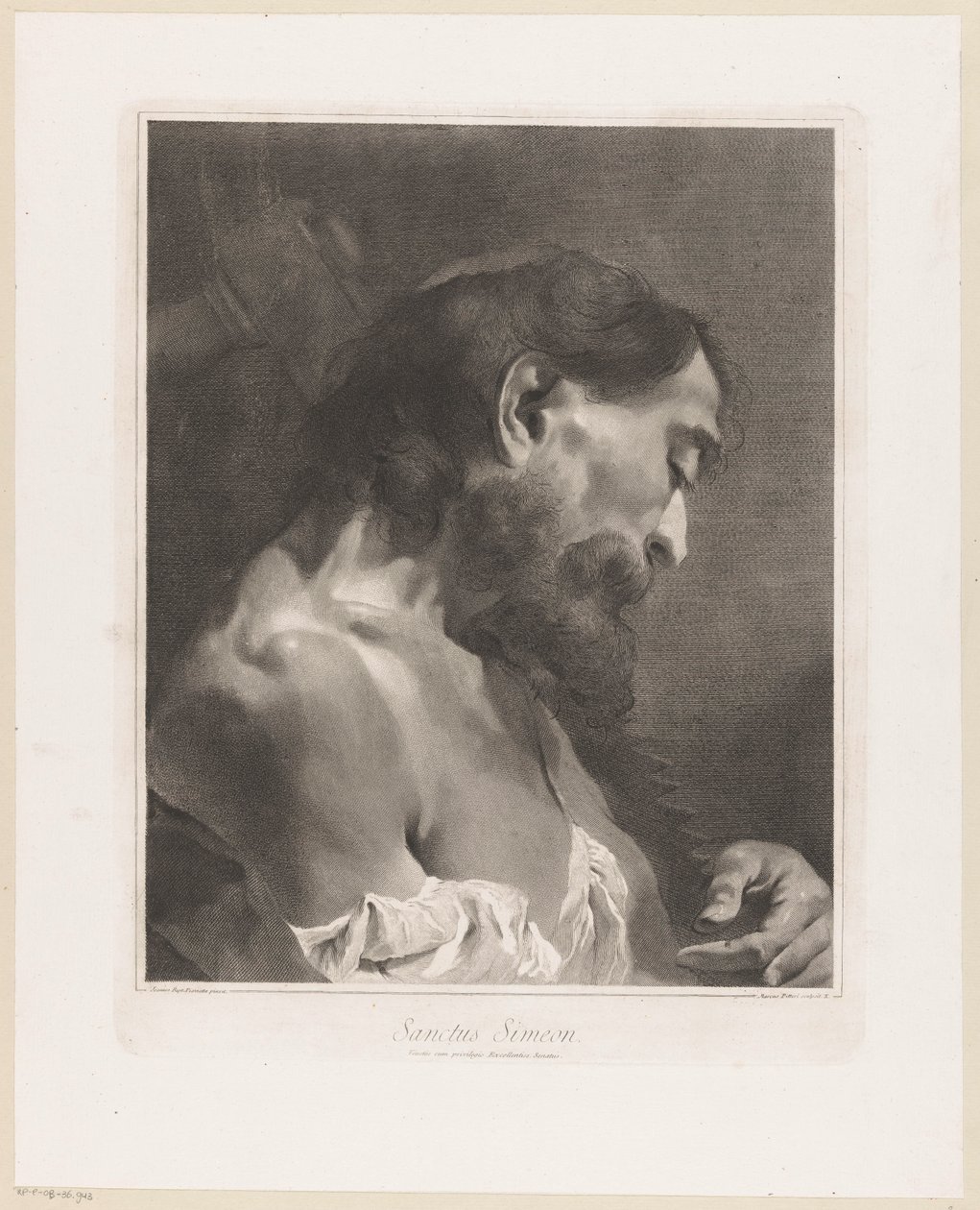 Apostel Simon Sanctus Simeon (titel på objekt) Apostelen (serietitel) af Giovanni Marco Pitteri