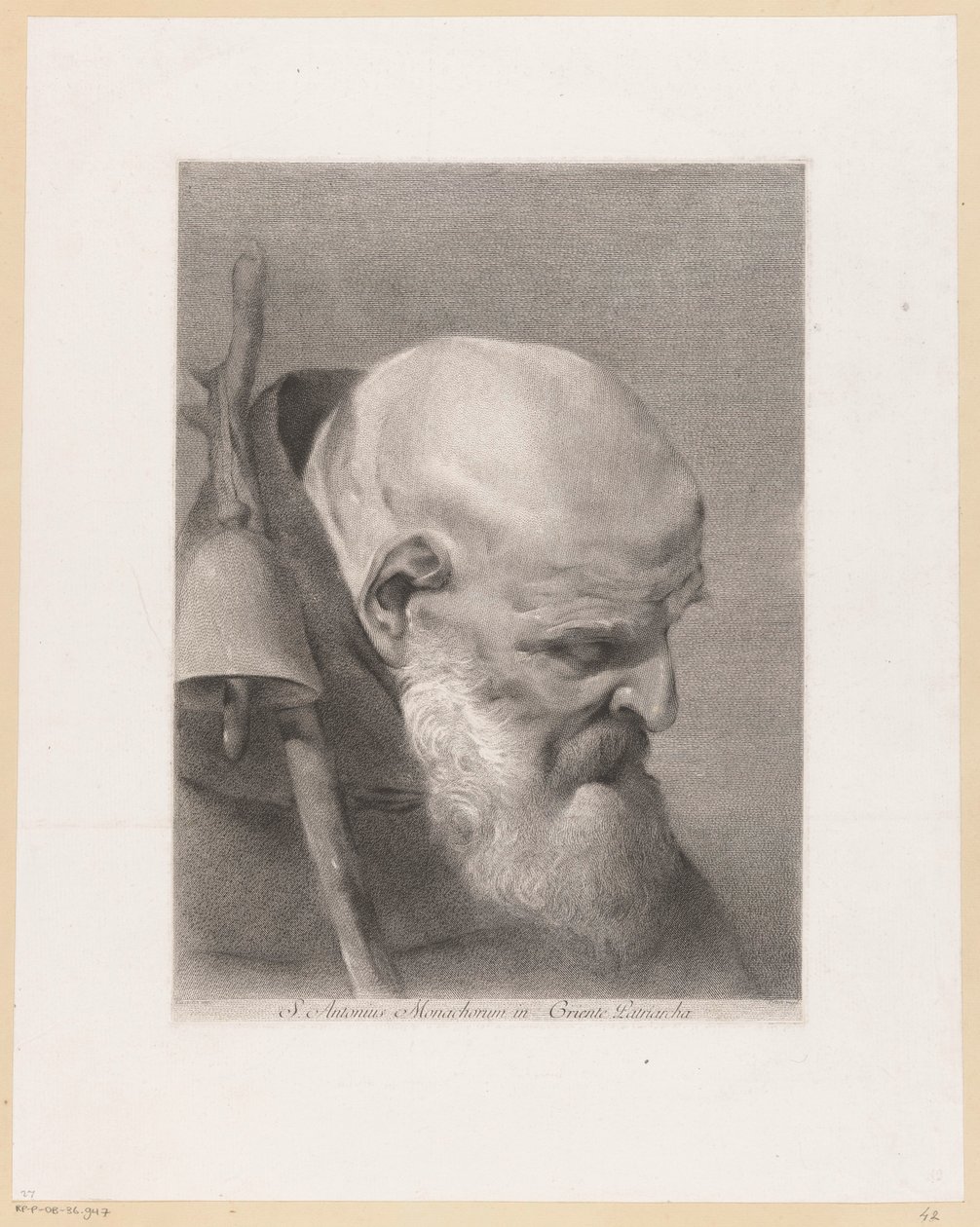 De heilige Antonius de Grote St. Anthony, munkenes patriark i Griente (titel på objektet) af Giovanni Marco Pitteri