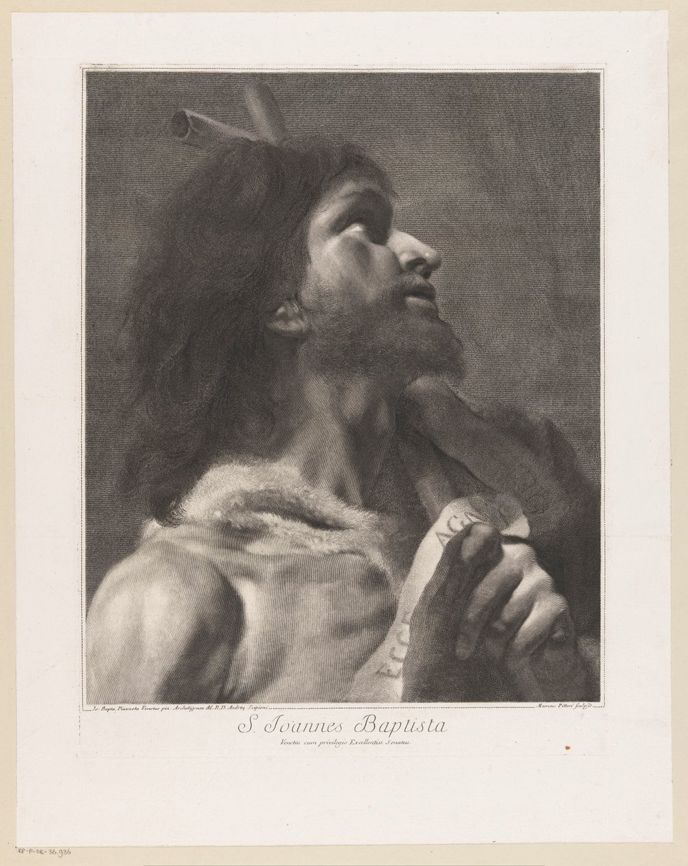Sankt Johannes Døberen S. Joannes Baptista (titel på objekt) af Giovanni Marco Pitteri