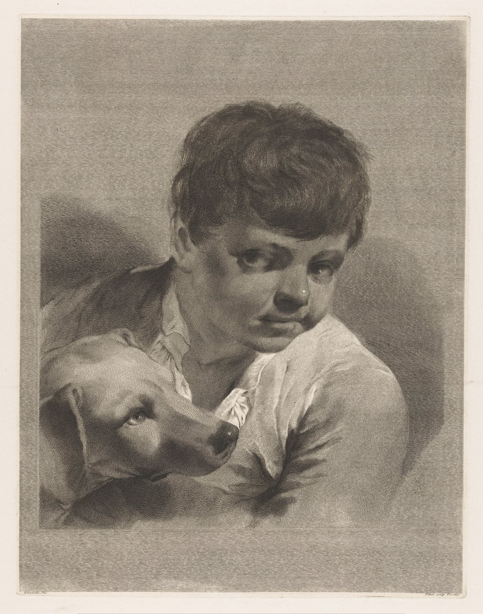 Dreng med hund af Giovanni Marco Pitteri
