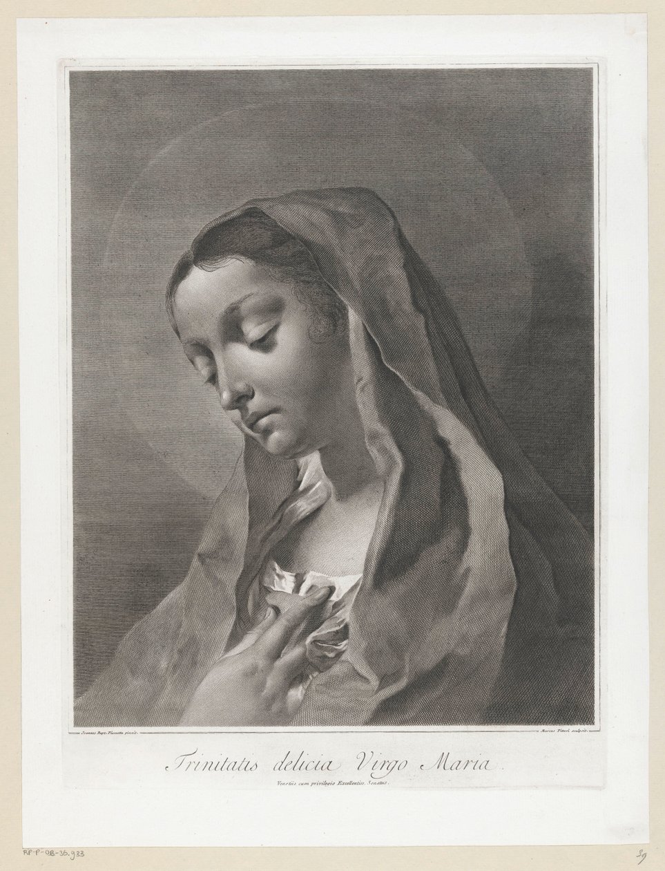 Maria Jomfru Maria (titel på objekt) af Giovanni Marco Pitteri