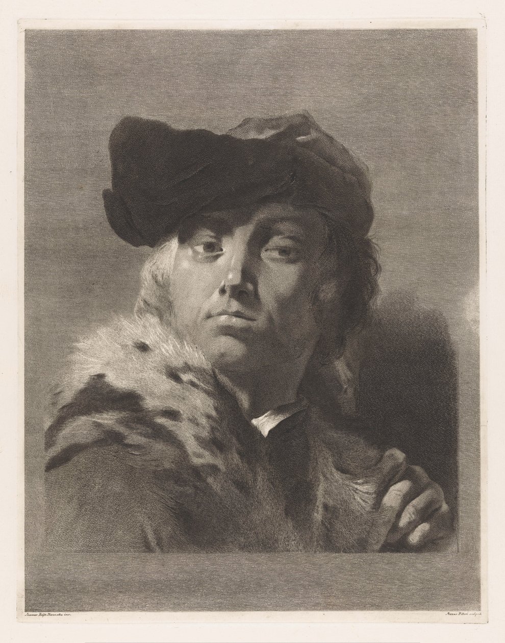 Portræt af kunstneren Giovanni Battista Piazzetta af Giovanni Marco Pitteri