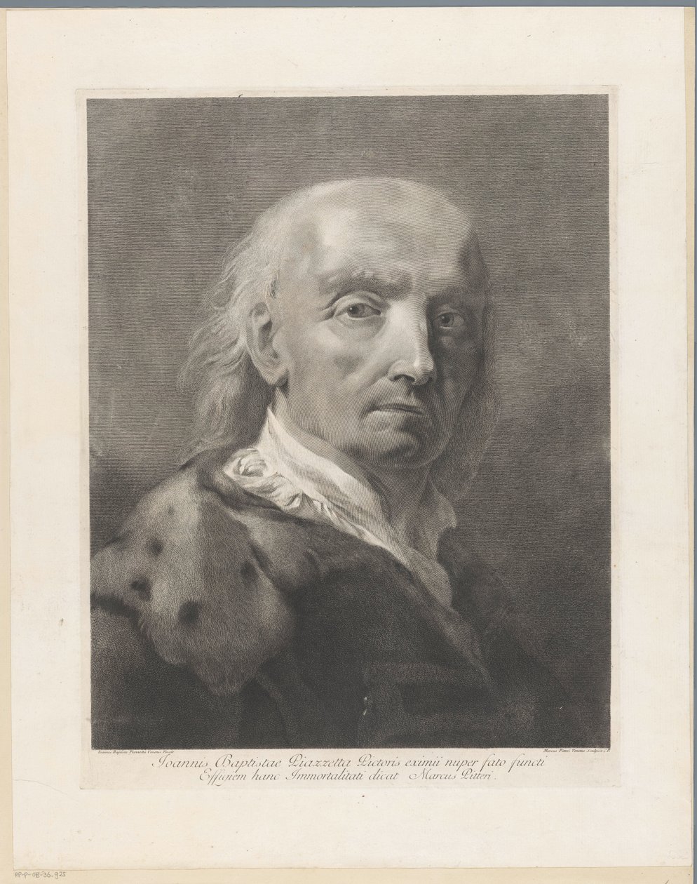 Portræt af kunstneren Giovanni Battista Piazzetta af Giovanni Marco Pitteri