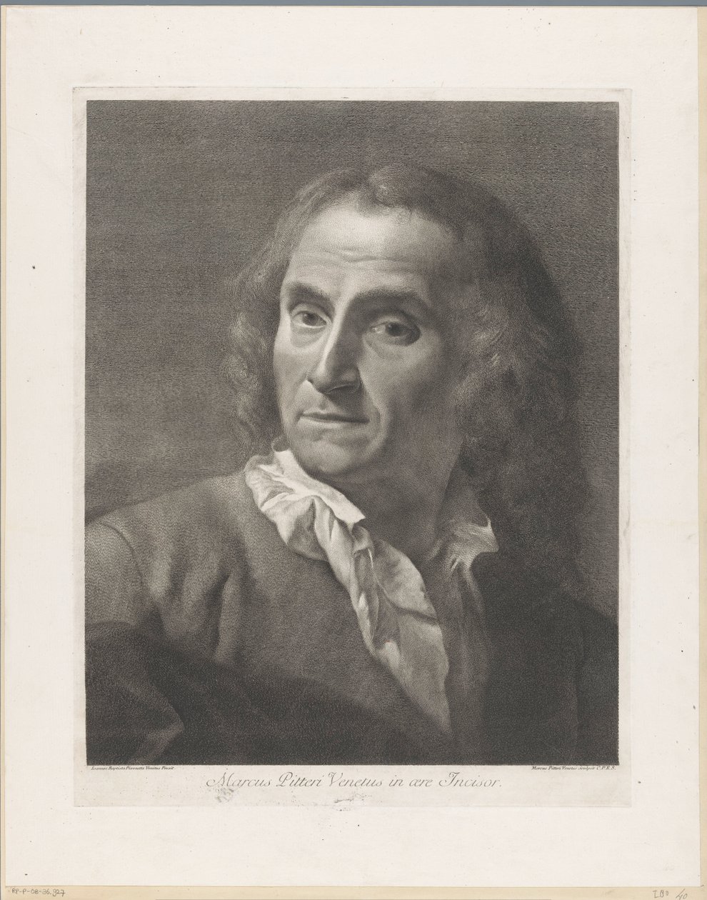Portret af trykkeri Giovanni Marco Pitteri Marcus Pitteri Blue Engraver in Air (titel på objekt) af Giovanni Marco Pitteri