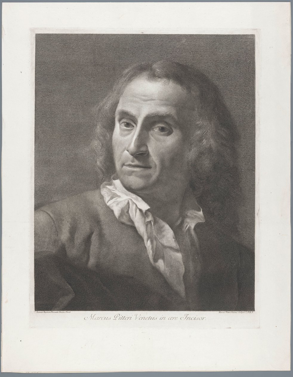 Portret af trykkeri Giovanni Marco Pitteri Marcus Pitteri Blue Engraver in Air (titel på objekt) af Giovanni Marco Pitteri