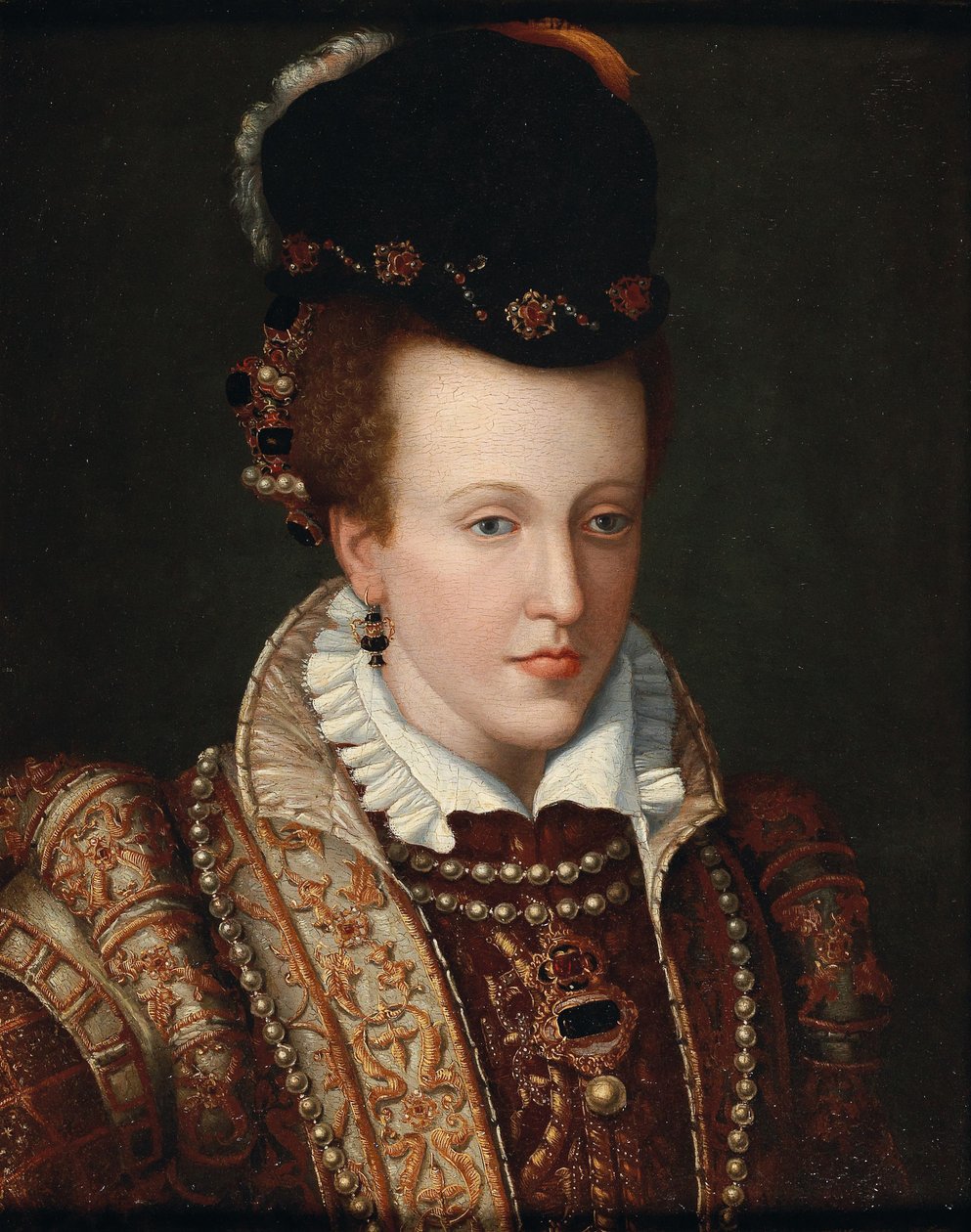 Portræt af Johanna af Østrig 1547-1578, storhertuginde af Toscana, ca. 1570. af Giovanni Maria Butteri