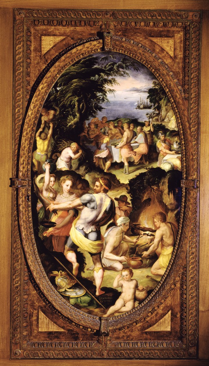 The Discovery of Glass, 1572 skifer af Giovanni Maria Butteri