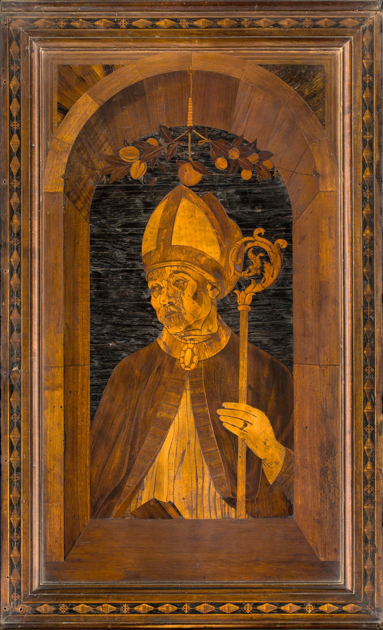 Lignaean Canonical Choir, indlagt af Giovanni Maria Platina 1484, Upper Stall, Sant