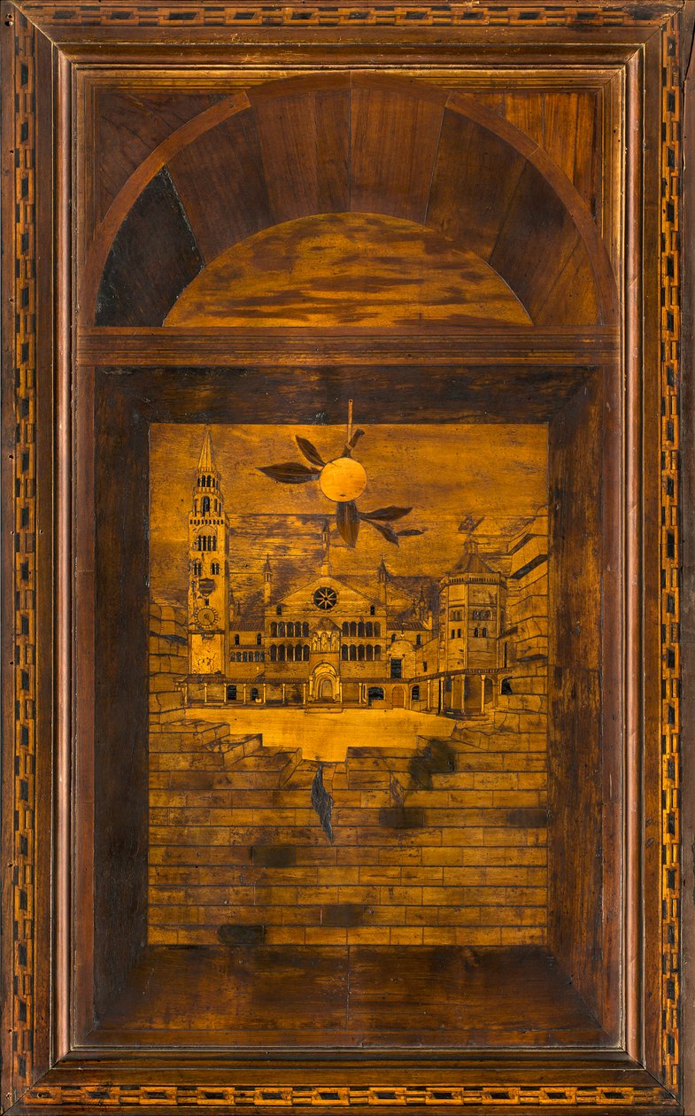 Lignaean Canonical Choir, indlagt af Giovanni Maria Platina 1484, Upper Stall, Piazza del Duomo i Cremona af Giovanni Maria Platina