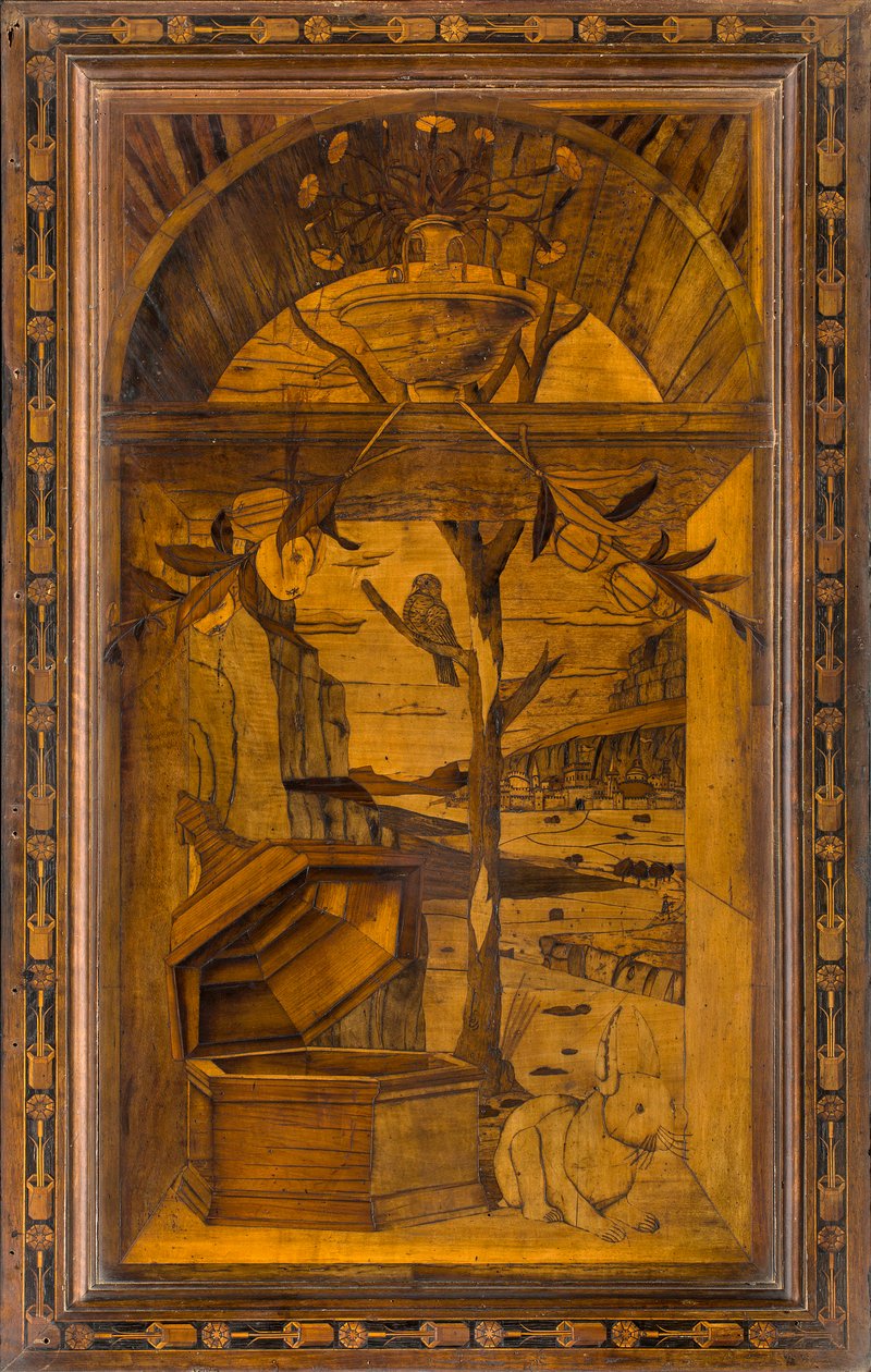 Lignaean Canonical Choir, indlagt af Giovanni Maria Platina 1484, Superior Stall af Giovanni Maria Platina