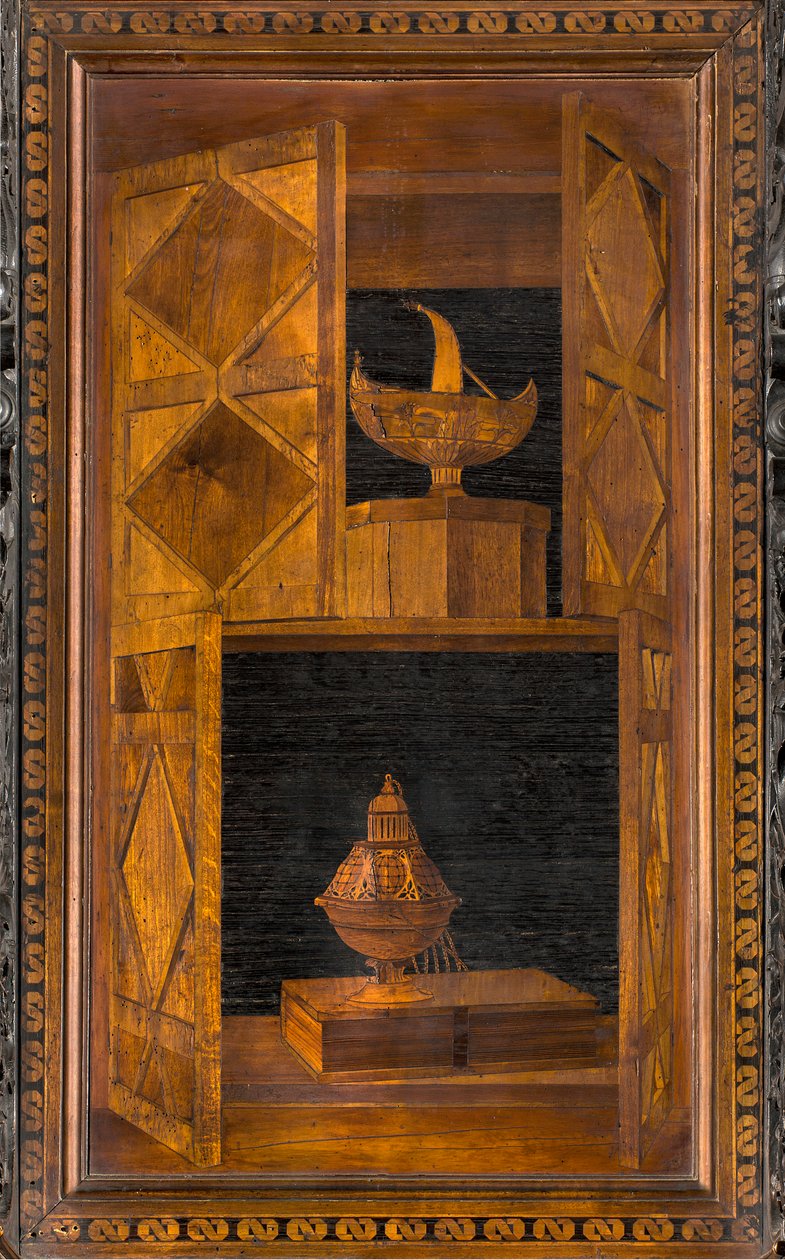 Lignaean Canonical Choir, indlagt af Giovanni Maria Platina 1484, Superior Stall af Giovanni Maria Platina