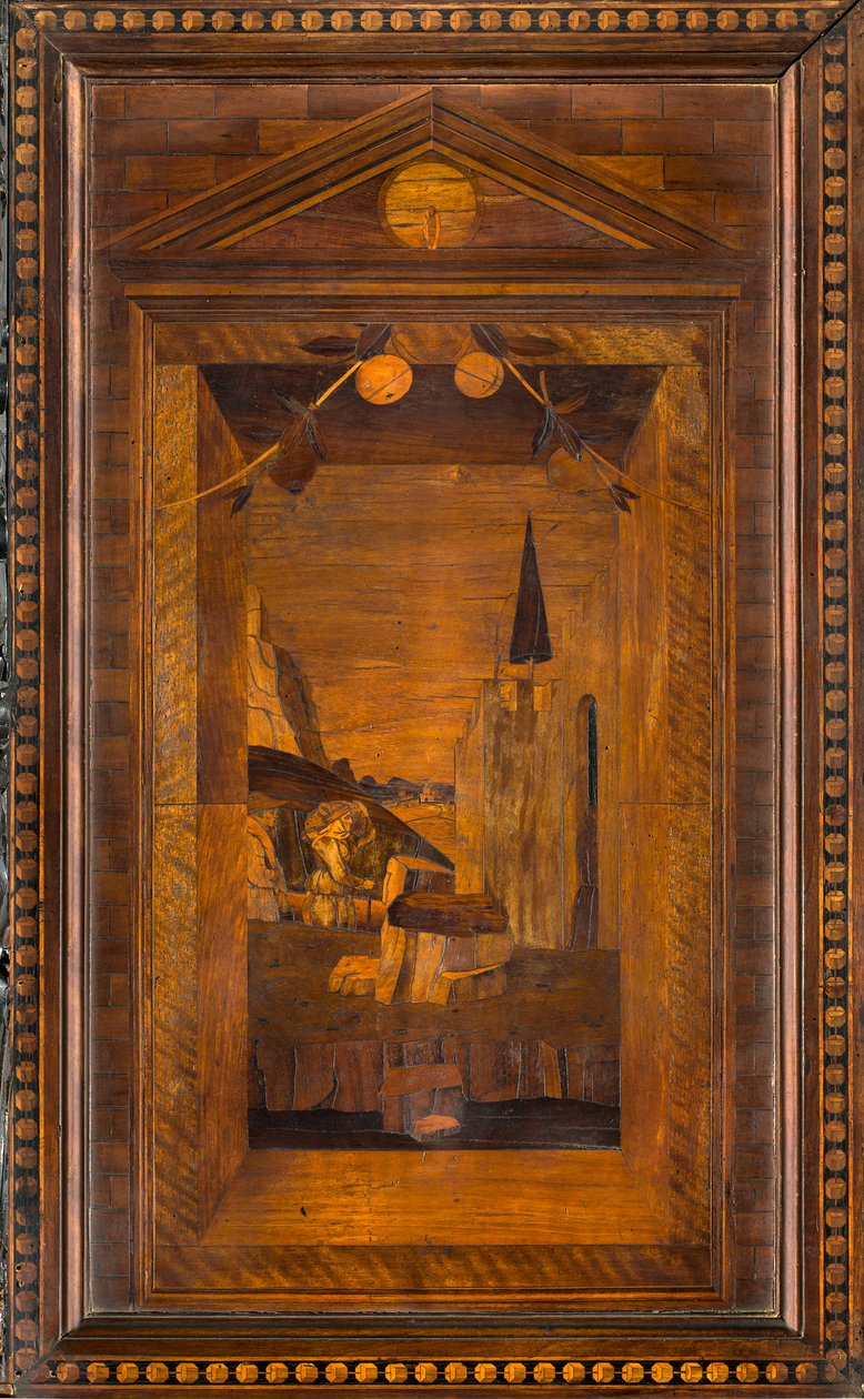 Lignaean Canonical Choir, indlagt af Giovanni Maria Platina 1484, Superior Stall af Giovanni Maria Platina