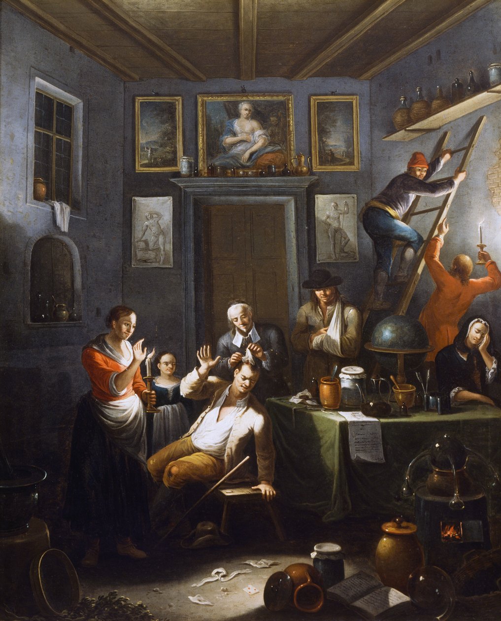 Lægen, maleri af Giovanni Michele Granieri (aktiv 1736-1752). af Giovanni Michele Granieri