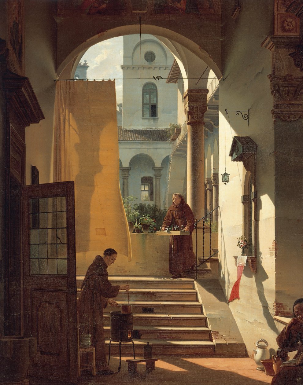 Klosterapotekeren, af Giovanni Migliara, detalje af Giovanni Migliara