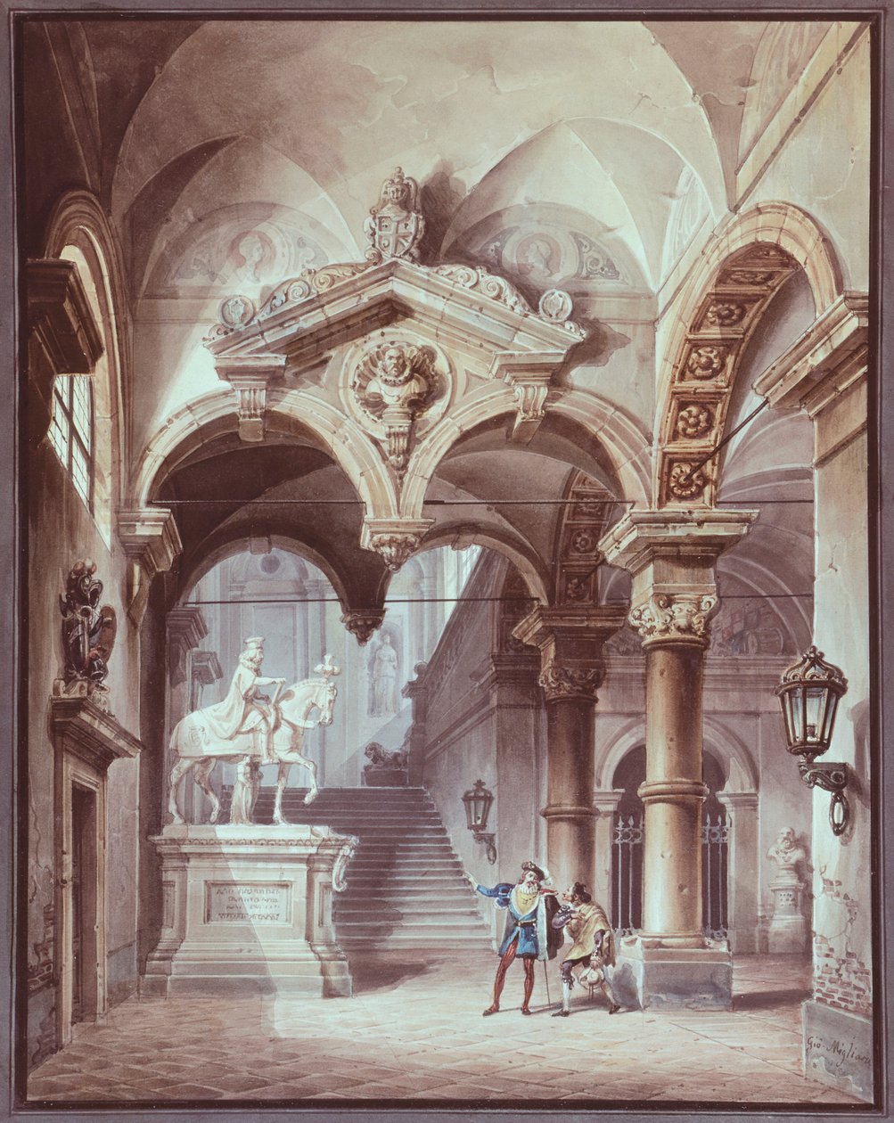 The Guest of Stone, Practical Joker of Sevilla, af Giovanni Migliara (1785-1837) af Giovanni Migliara