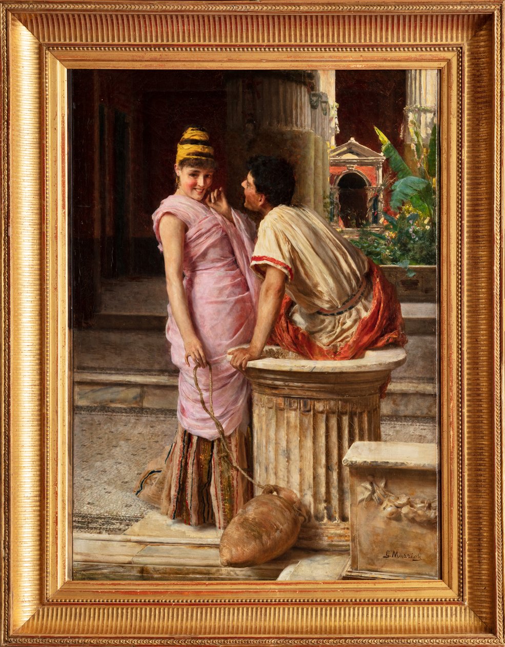 Pompeji-scene (olie på lærred) af Giovanni Muzzioli