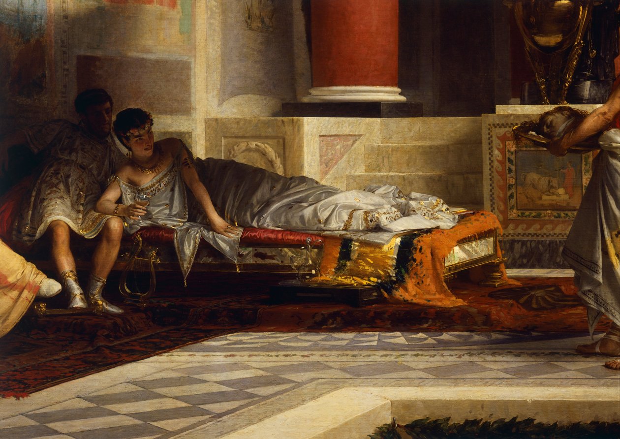 Poppeas hævn, detalje, af Giovanni Muzzioli (1854-1894), olie på lærred af Giovanni Muzzioli