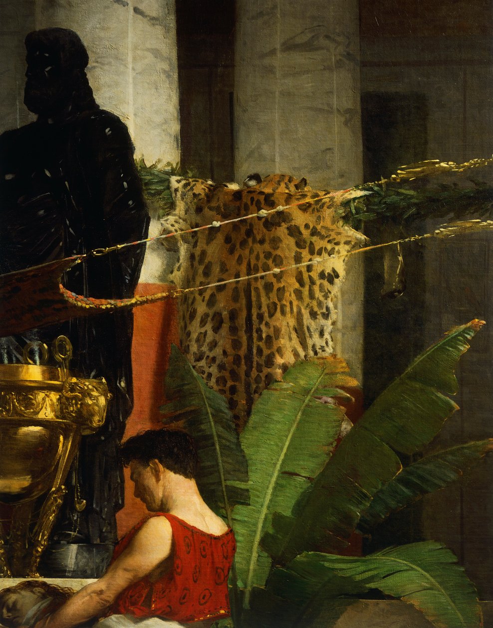 Poppeas hævn, detalje, af Giovanni Muzzioli (1854-1894), olie på lærred af Giovanni Muzzioli