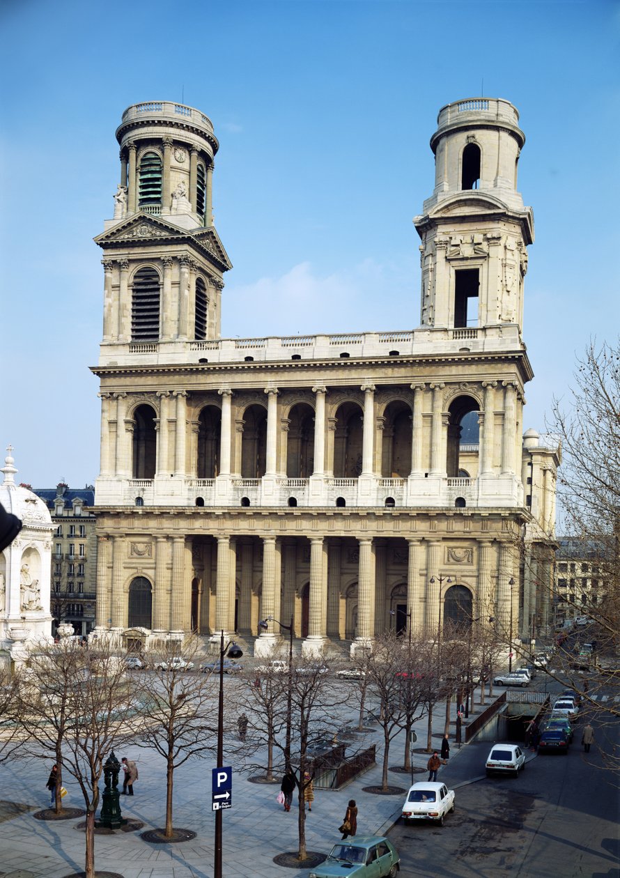 Facaden af Saint-Sulpice-kirken, Paris (foto) af Giovanni Niccolo Servandoni