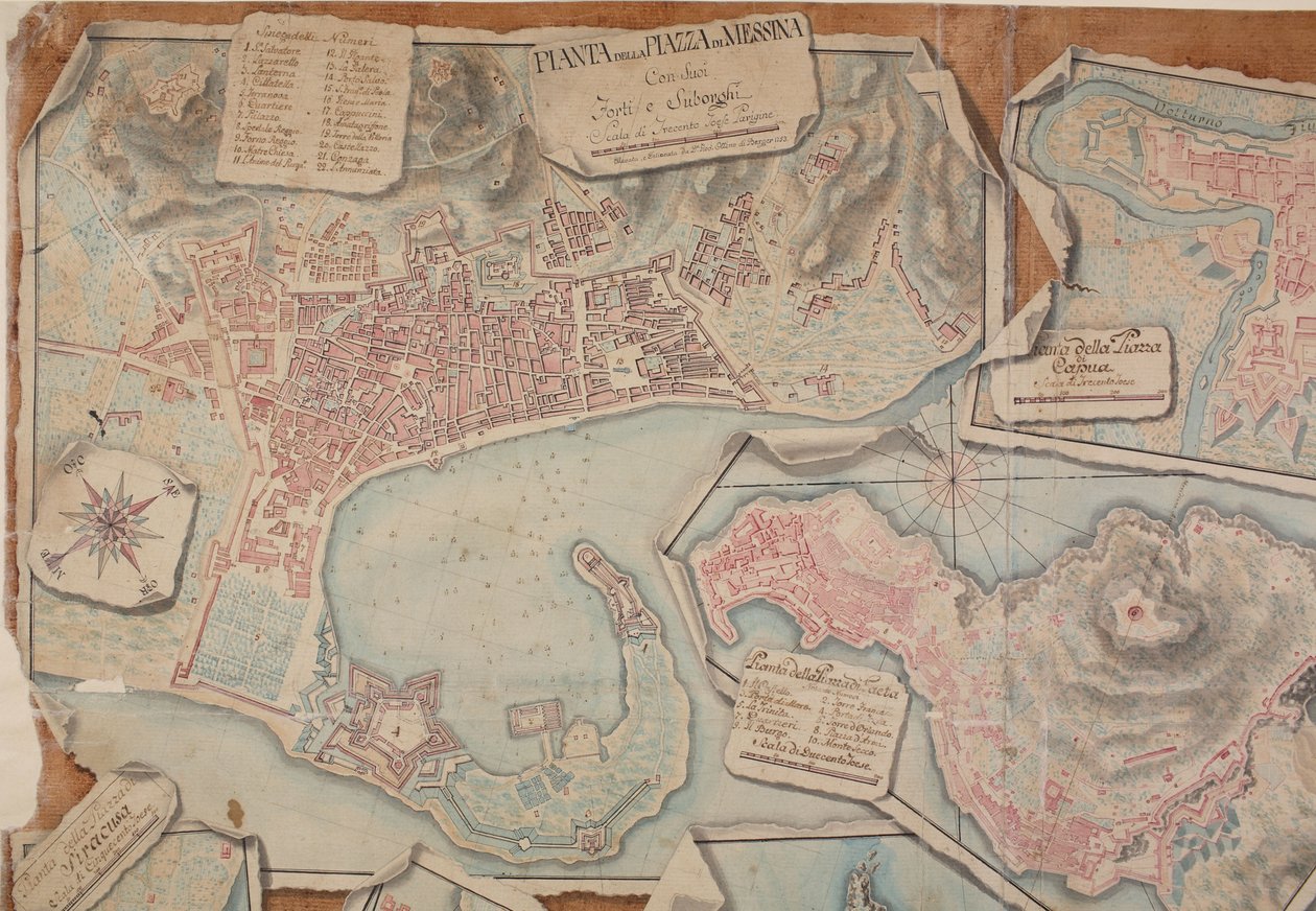 Plan over Piazza di Messina, 1753. af Giovanni Ottone di Berger