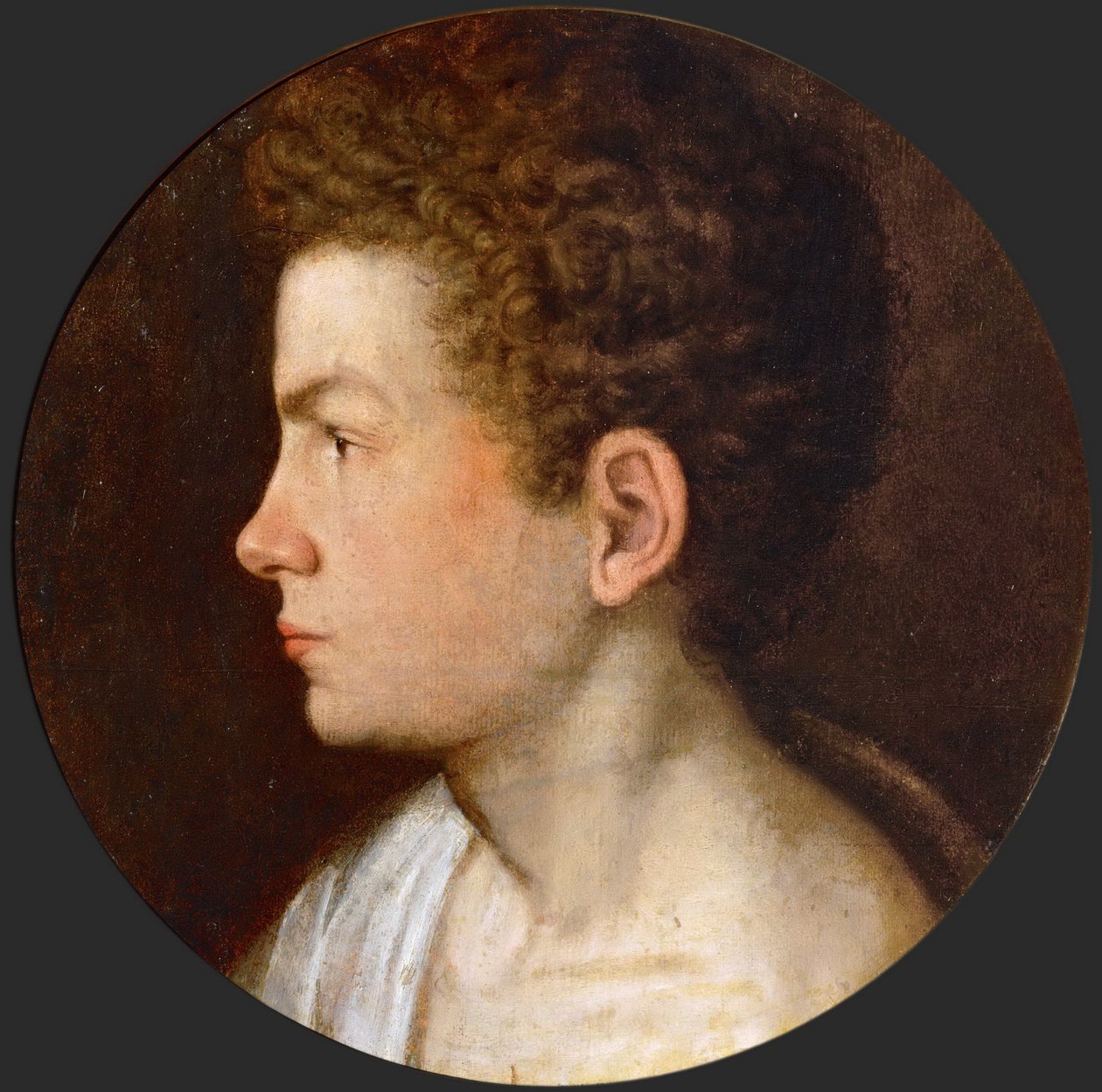 Manierisme: Selvportræt af Lomazzo, Giovanni Paolo (1538-1600), ca. 1560. Olie på træ, D 39. Kunsthistorisk Museum, Vienne af Giovanni Paolo Lomazzo