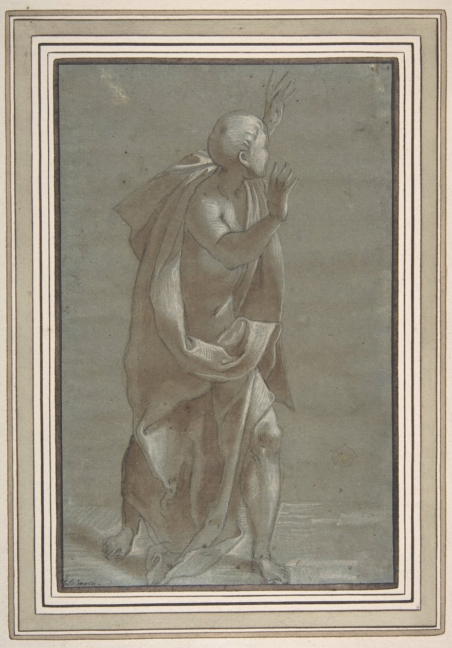Stående mandsfigur med hævede hænder, 1565-71. af Giovanni Paolo Lomazzo
