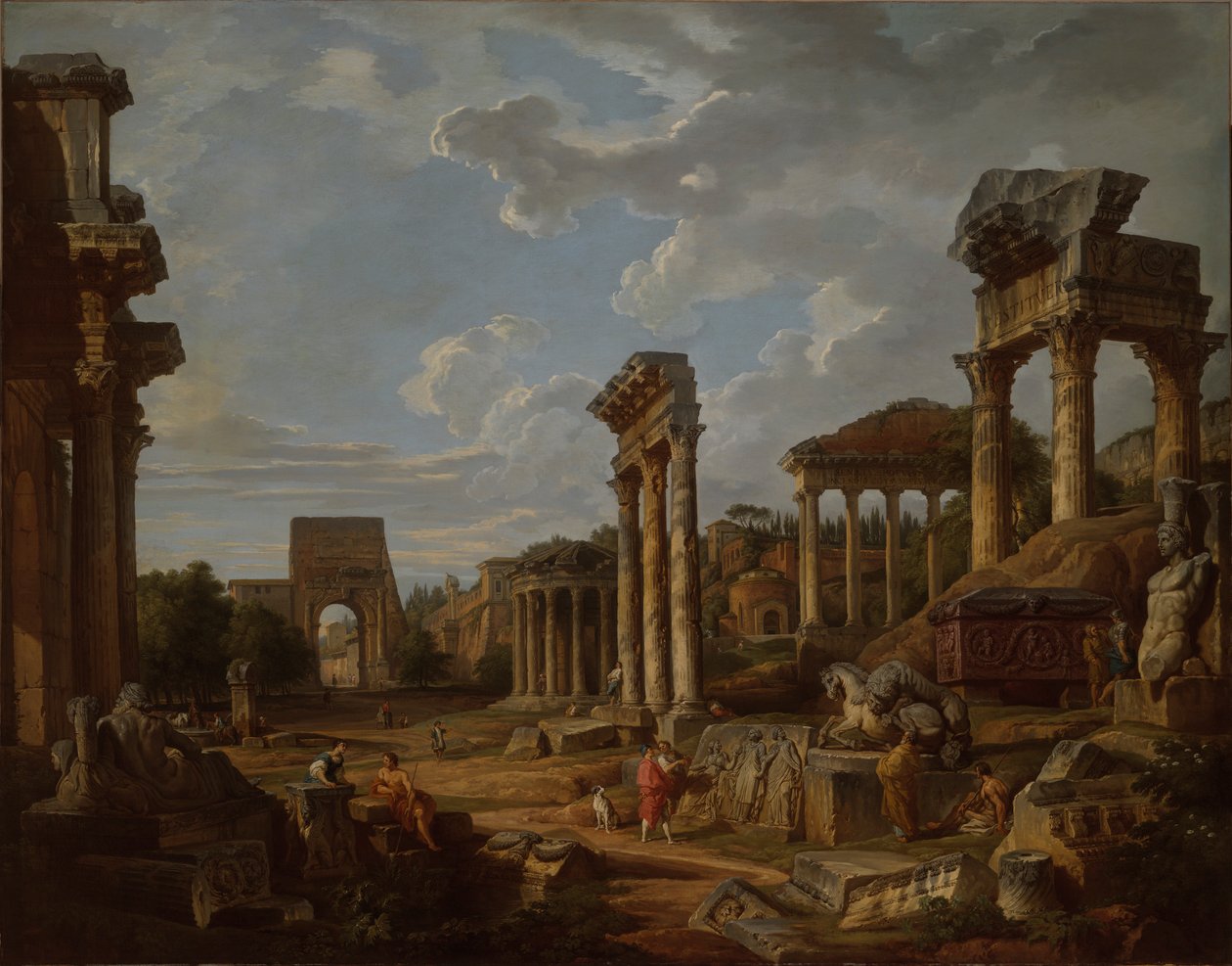 En Capriccio fra Forum Romanum af Giovanni Paolo Panini