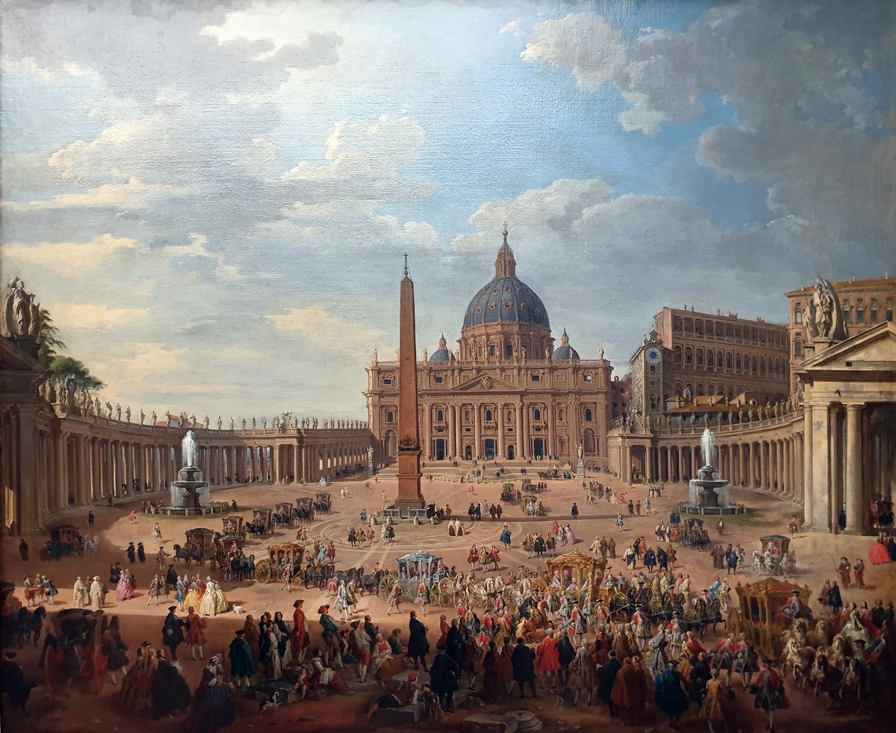 Hertug de Choiseuls (1719-1785) ridt på Peterspladsen i Rom af Giovanni Paolo Panini
