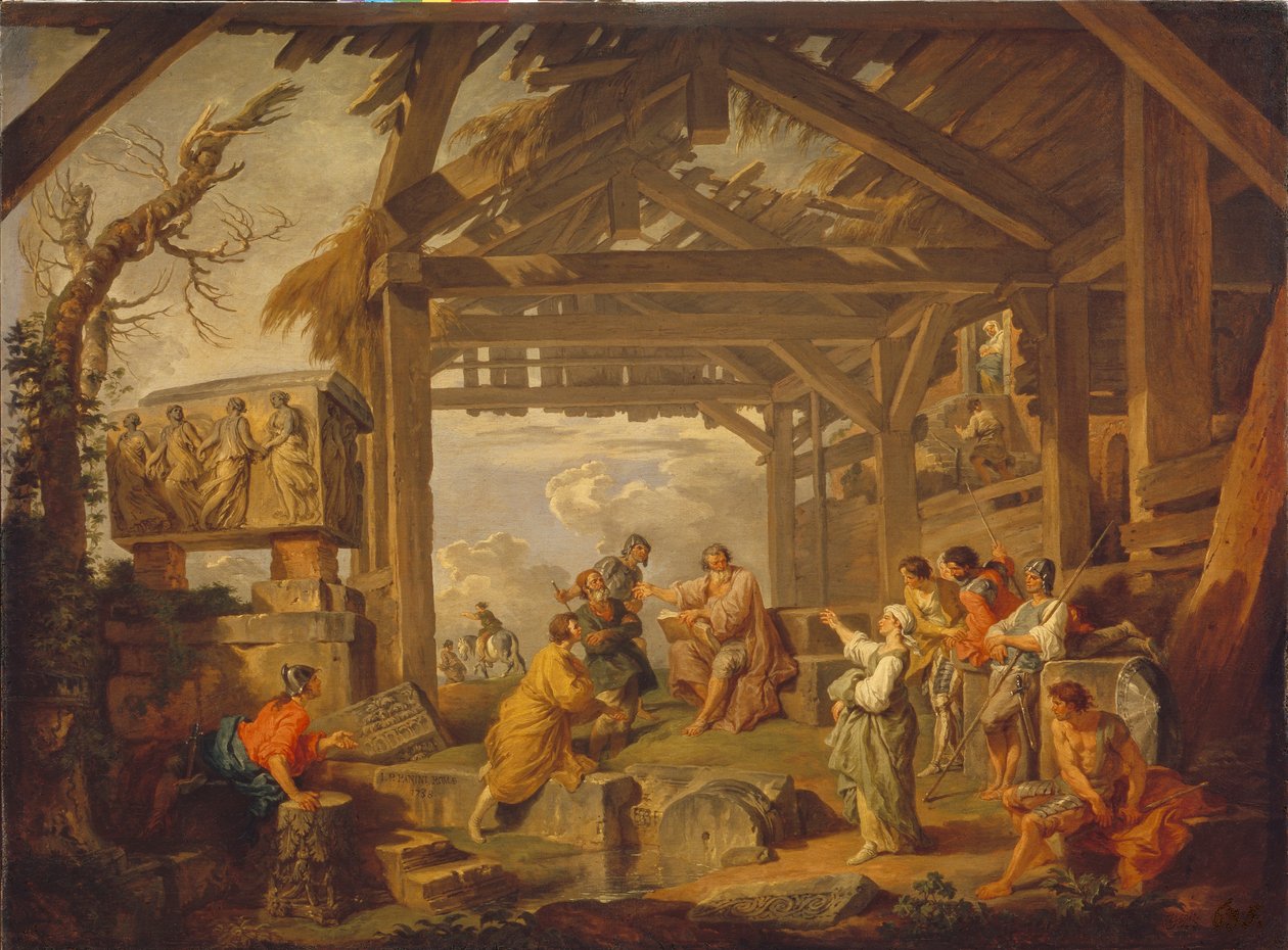 Cumaean Sibyl profeterede Kristi fødsel, 1738 af Giovanni Paolo Pannini