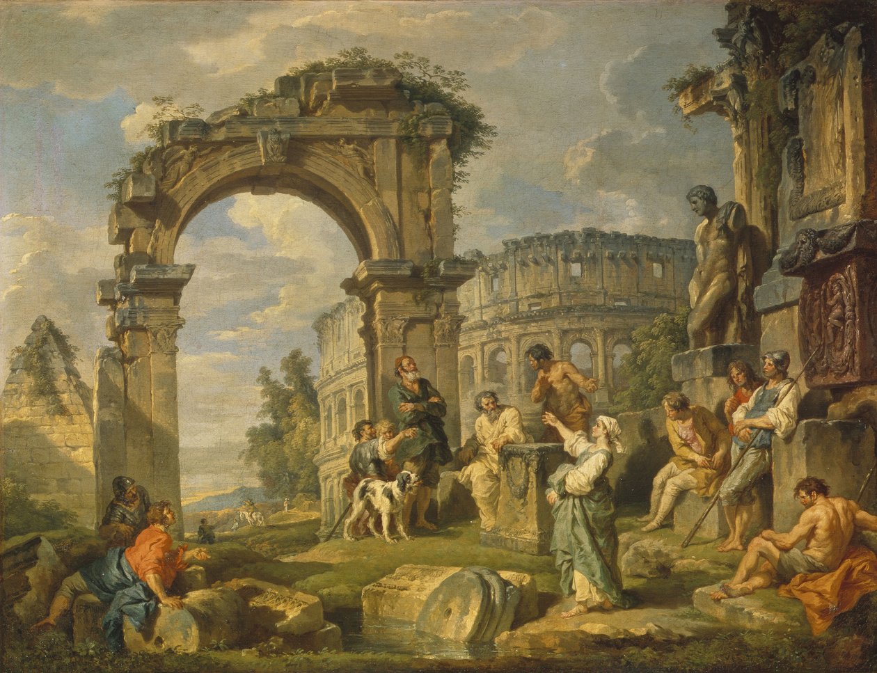 Cumaean Sibyl profeterede Kristi fødsel, 1743 af Giovanni Paolo Pannini