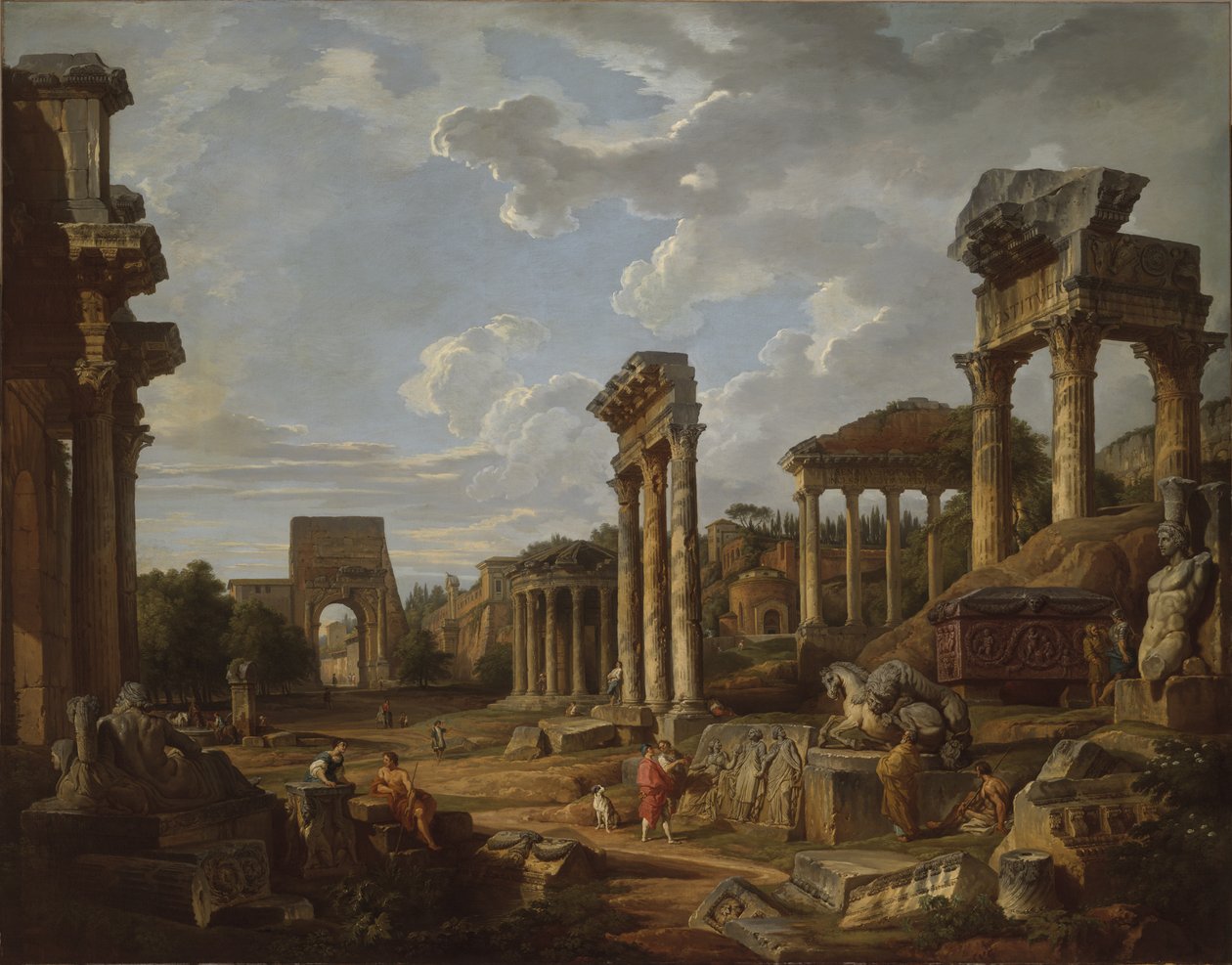 En Capriccio fra Forum Romanum, 1741 af Giovanni Paolo Pannini