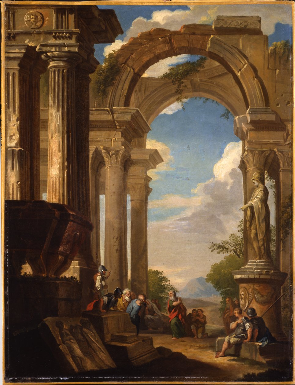 Capricci af romerske ruiner med figurer af Giovanni Paolo Pannini