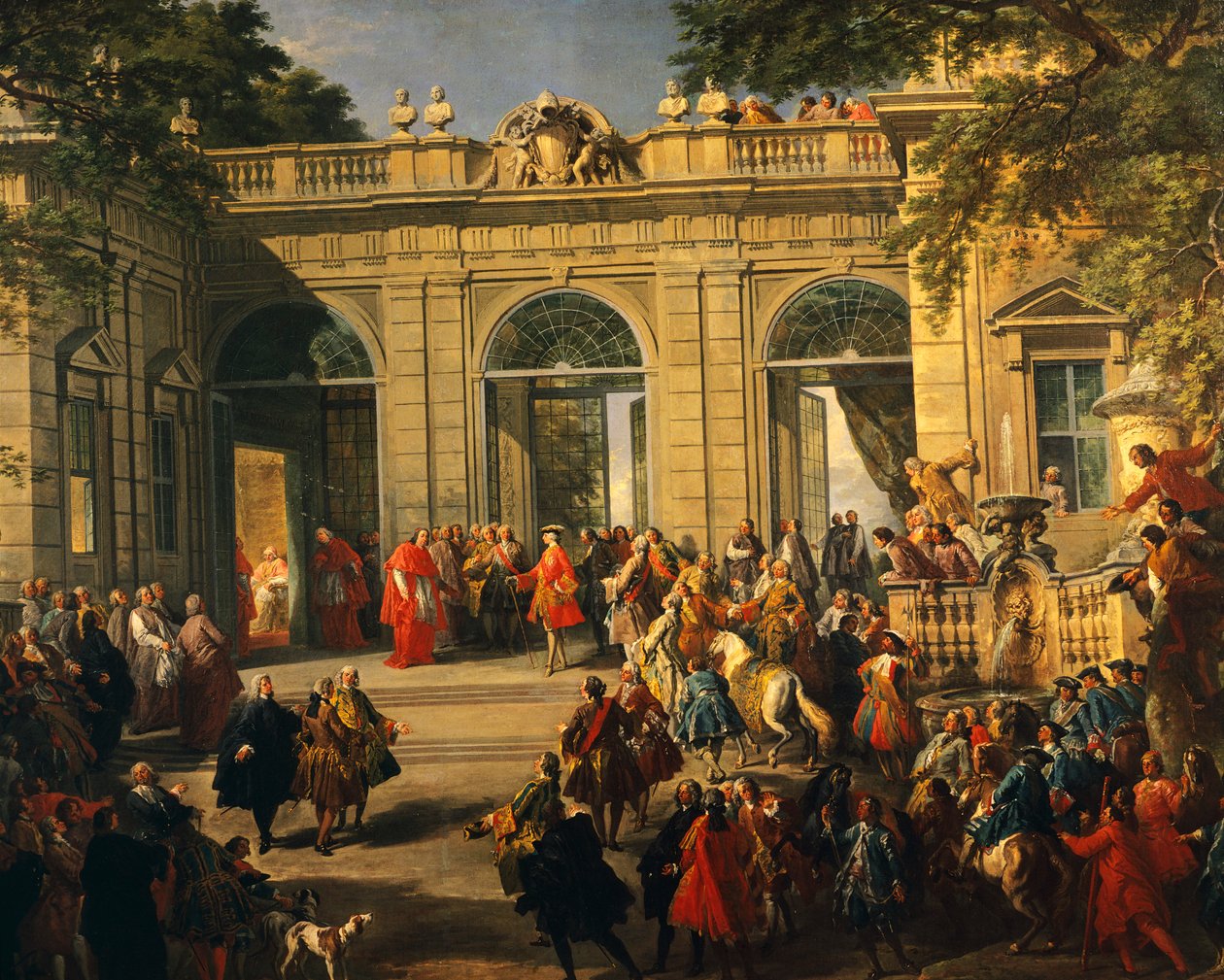Charles III af Bourbon på besøg hos pave Benedikt XIV i Coffee House of Quirinal af Giovanni Paolo Pannini