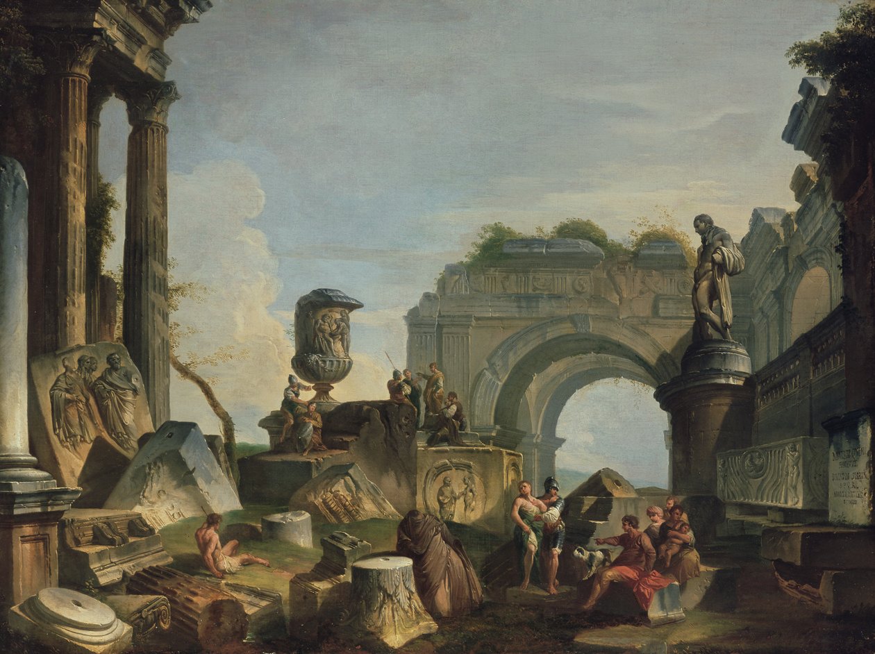 Klassisk scene med figurer af Giovanni Paolo Pannini