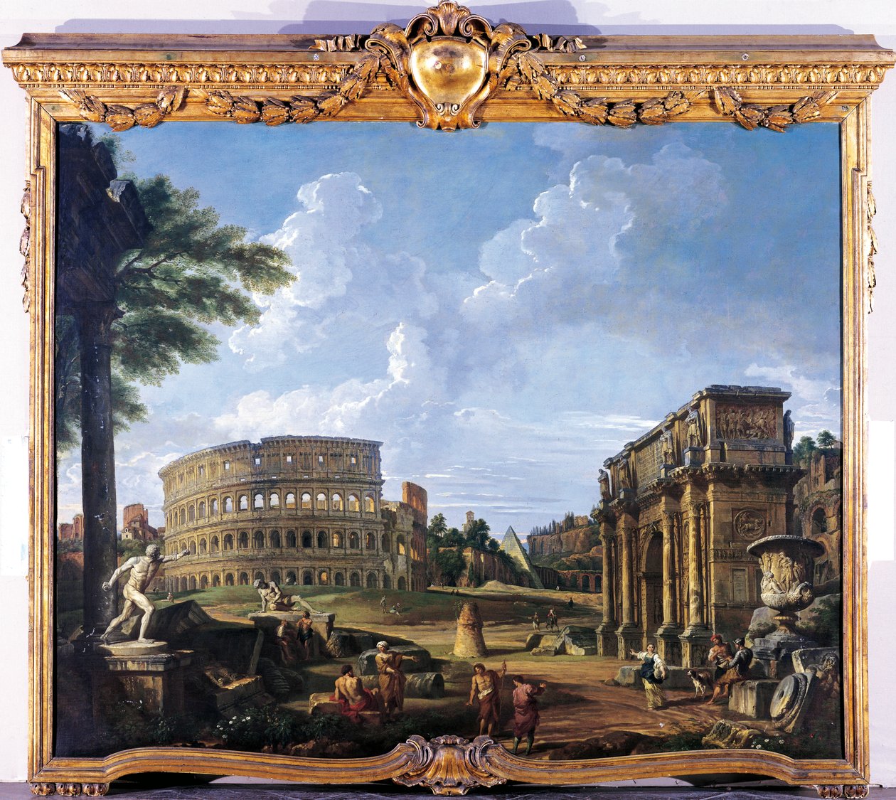 Colosseum og Konstantinbuen af Giovanni Paolo Pannini (1691-1765) af Giovanni Paolo Pannini