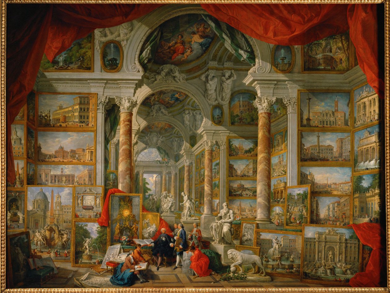 Galleri med udsigter over det moderne Rom ... af Giovanni Paolo Pannini or Panini