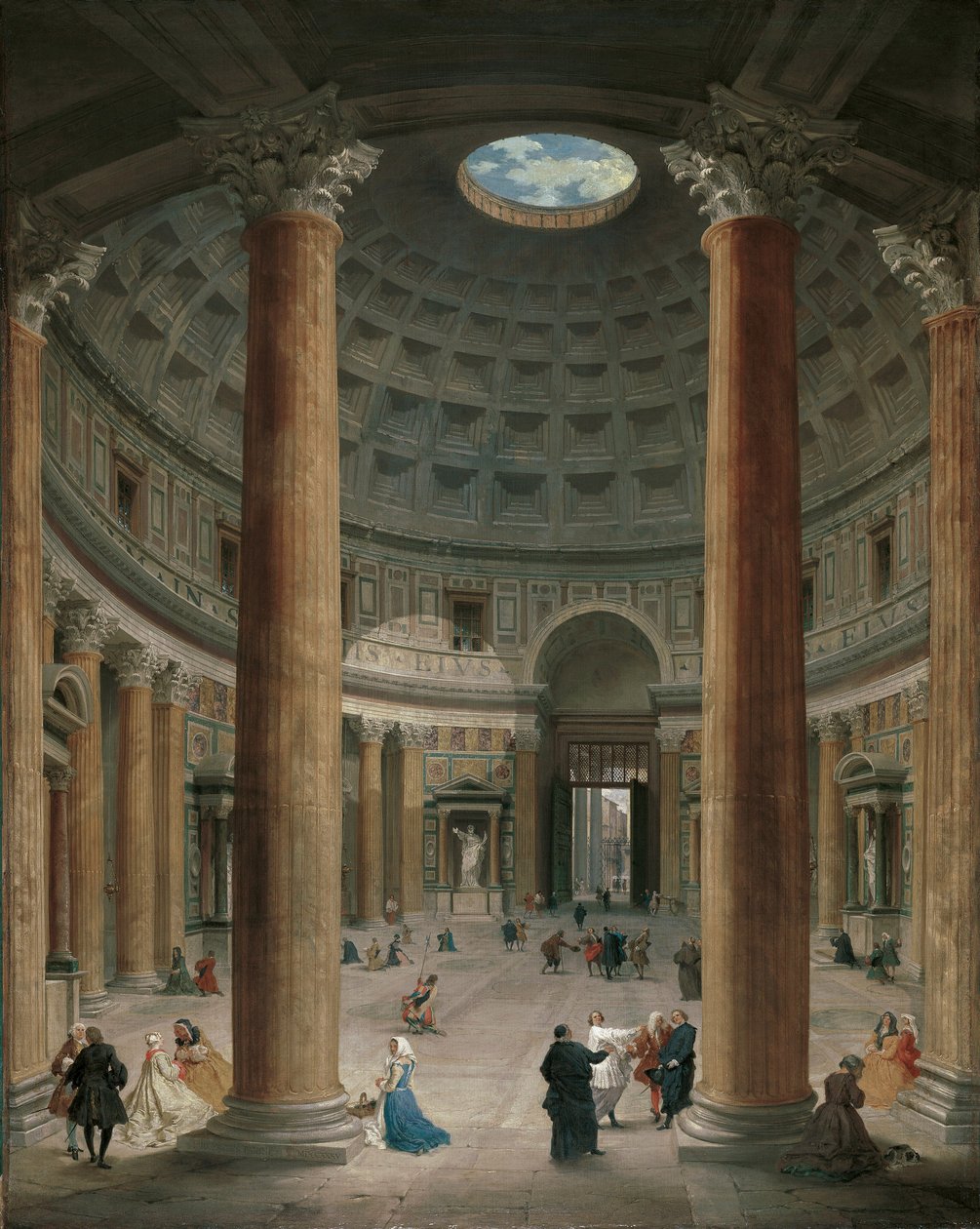 Pantheonets indre, Rom par Panini, Giovanni Paolo (1691-1765) af Giovanni Paolo Pannini