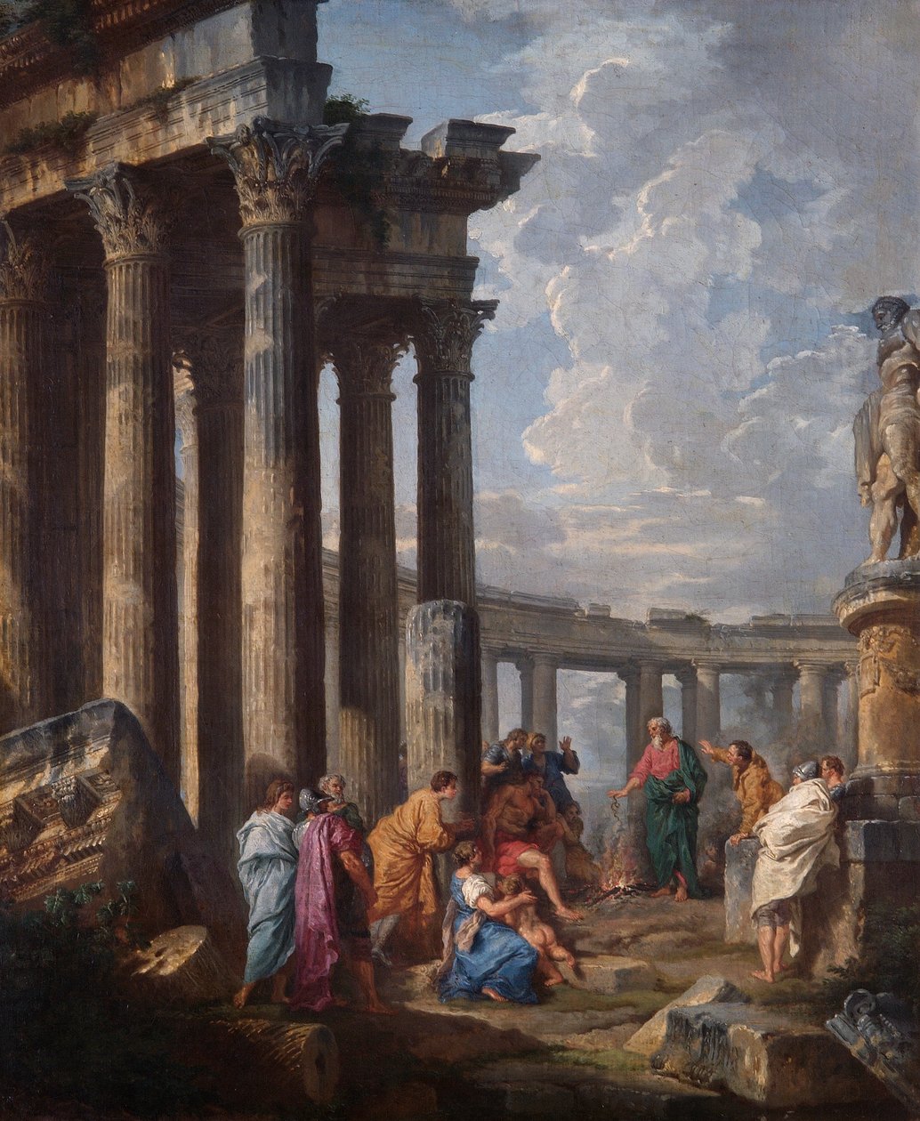 St. Paul på Malta, der griber hugormen af Giovanni Paolo Pannini