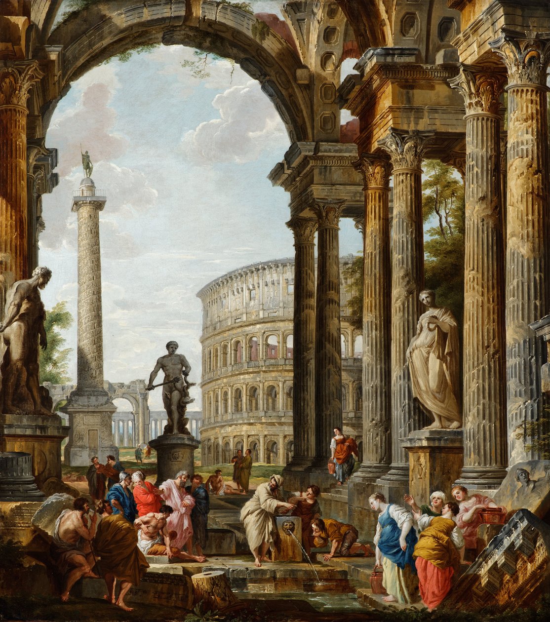 Filosoffen Diogenes kaster sin skål ned af Giovanni Paolo Pannini
