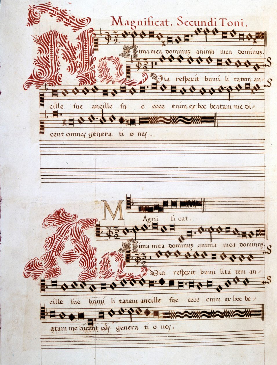 Magnificat, manuskript af "Messes of Mantua" af Giovanni Pierluigi da Palestrina (1525 - 1594), italiensk komponist. af Giovanni Pierluigi da (after) Palestrina