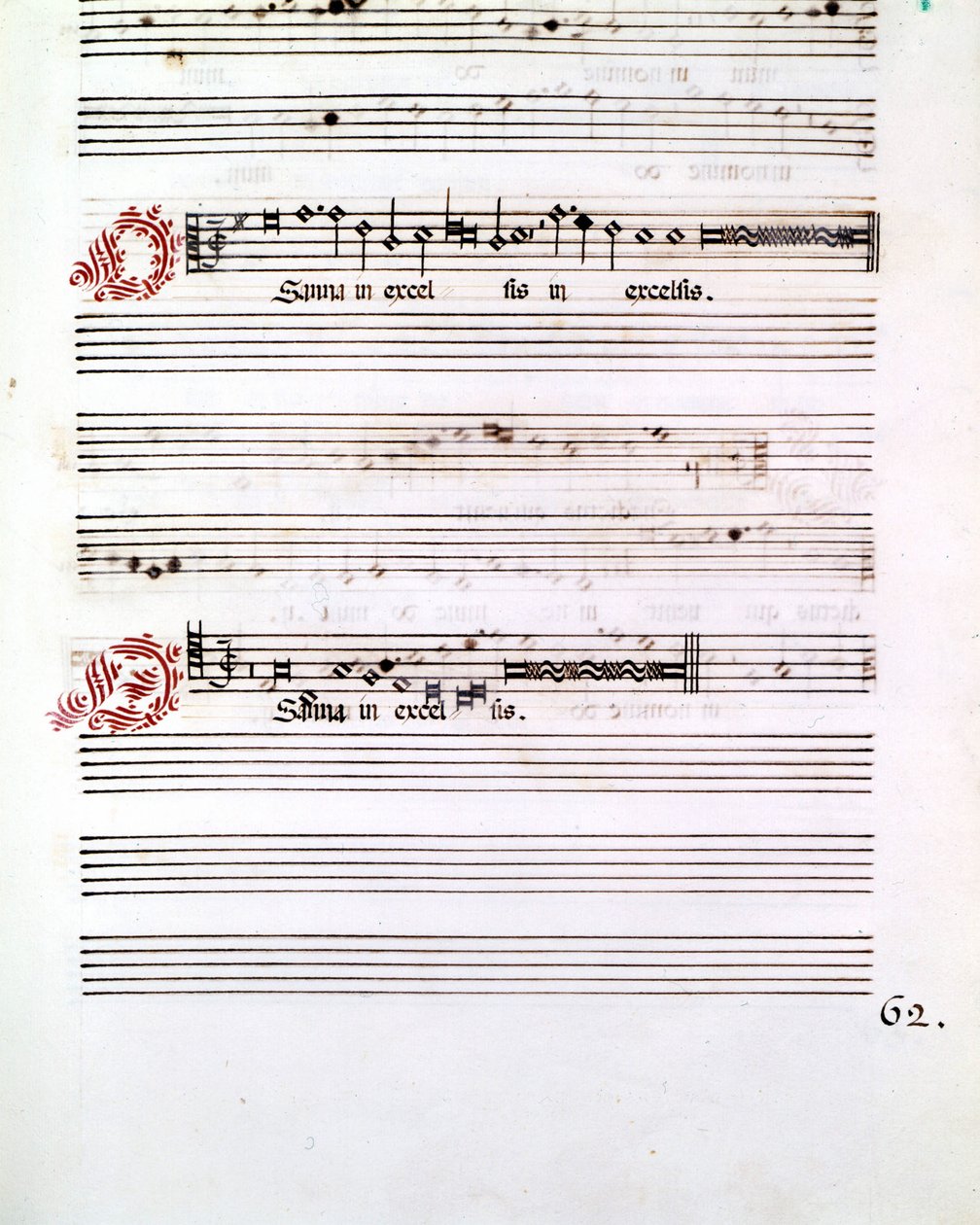 OSANNA-manuskript af "Messes of Mantua" af Giovanni Pierluigi da Palestrina (1525 - 1594), italiensk komponist. af Giovanni Pierluigi da (after) Palestrina