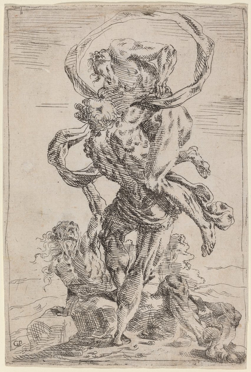 Hercules og Antaeus af Giovanni Pietro Possenti