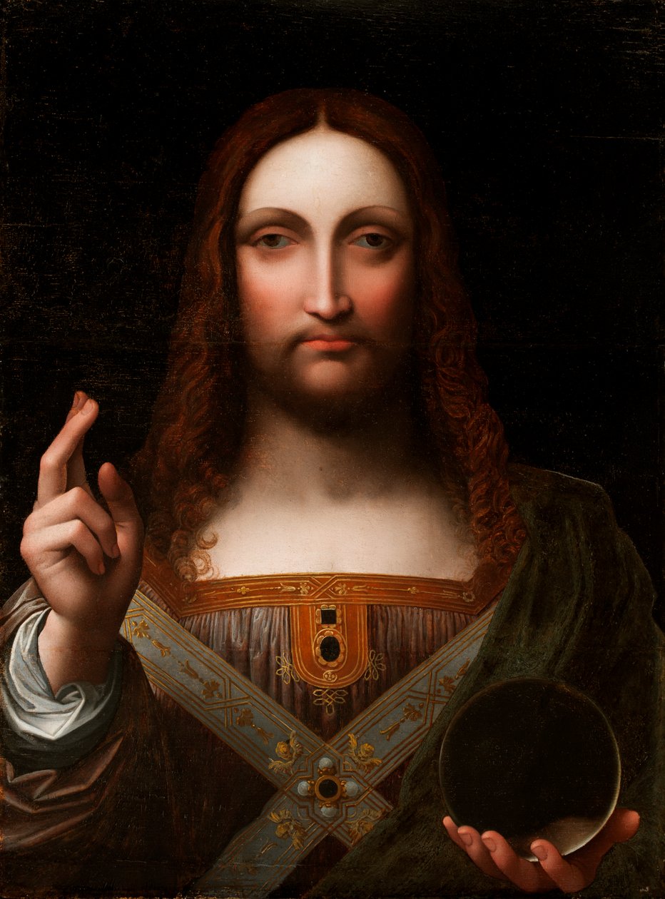 Cristo Salvator Mundi (olie på træpanel) af Giovanni Pietro Rizzoli Giampietrino