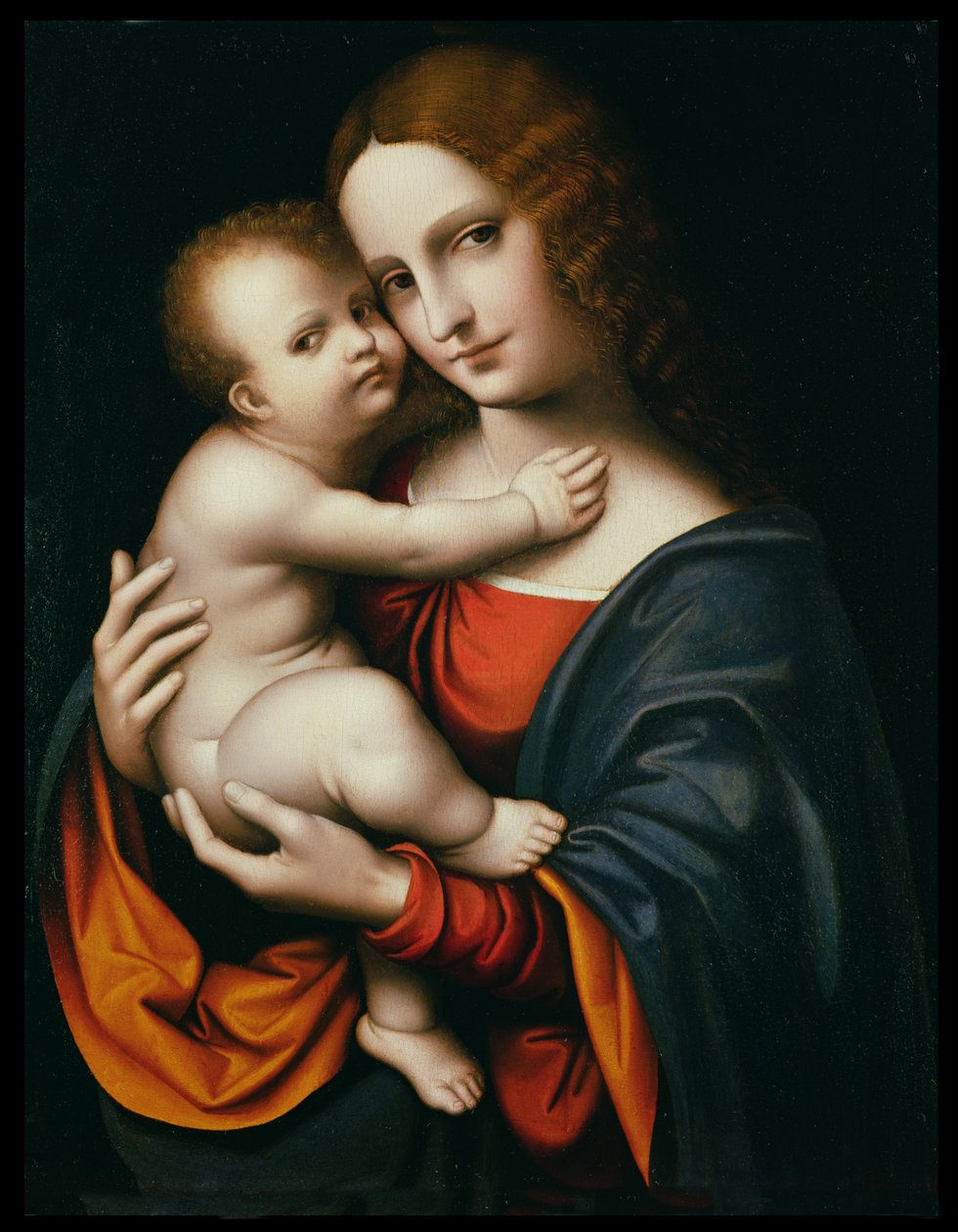 Madonna og barn (olie på panel) af Giovanni Pietro Rizzoli Giampietrino