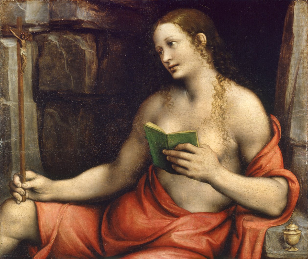 Den angrende Sankt Maria Magdalena, ca. 1520 (olie på panel) af Giovanni Pietro Rizzoli Giampietrino