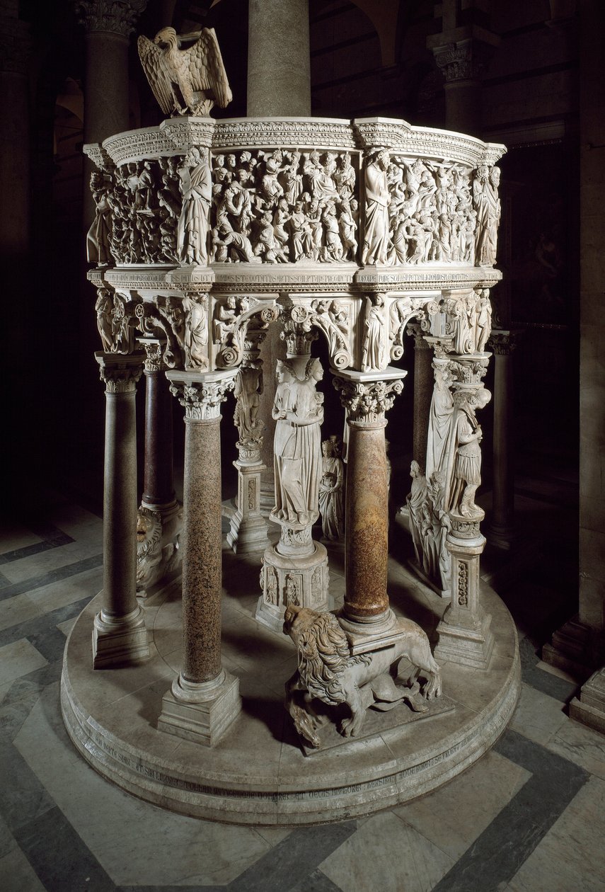 Stol. Marmorskulptur af Giovanni Pisano (1248-1314). 1302-1311 Cathedrale of Pisa (Cathedral of Santa Maria Assunta di Pisa), Italien af Giovanni Pisano